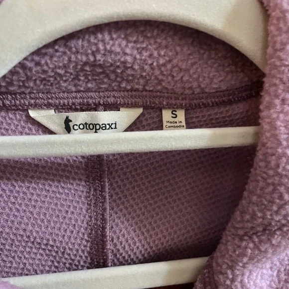 Cotopaxi/Abrazo Women’s NWOT Color block Plum/Cayenne Fleece Pullover Half-Zip S - Picture 5 of 6